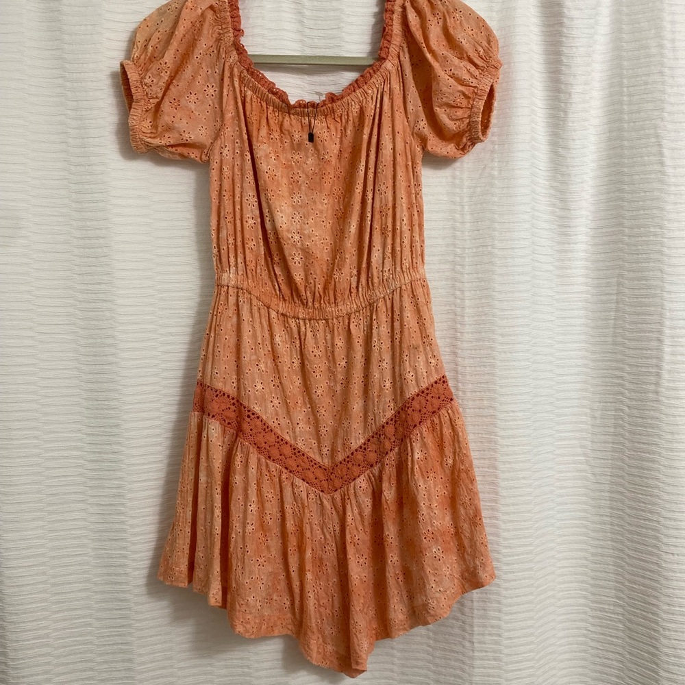 Orange mini Tularosa dress, great for spring
